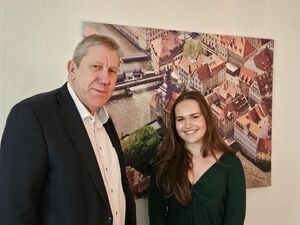 Katharina Mayd und MdB Andreas Schwarz